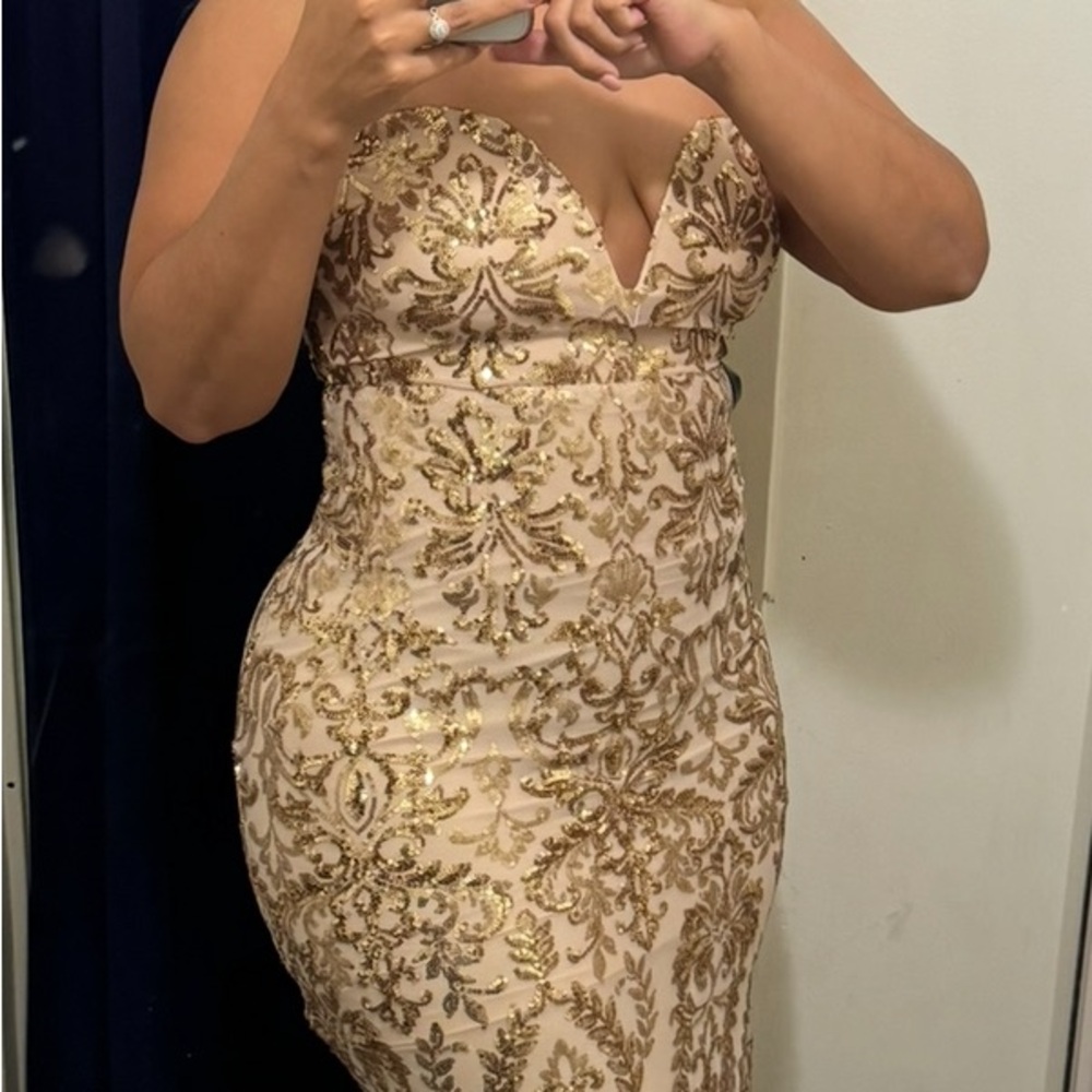Gold sequin dress